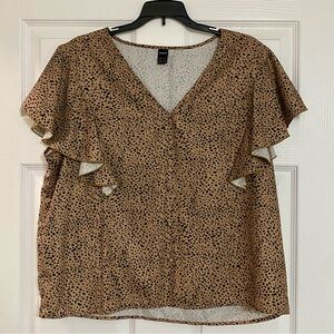 SHEIN Brown Polka Dotted Blouse